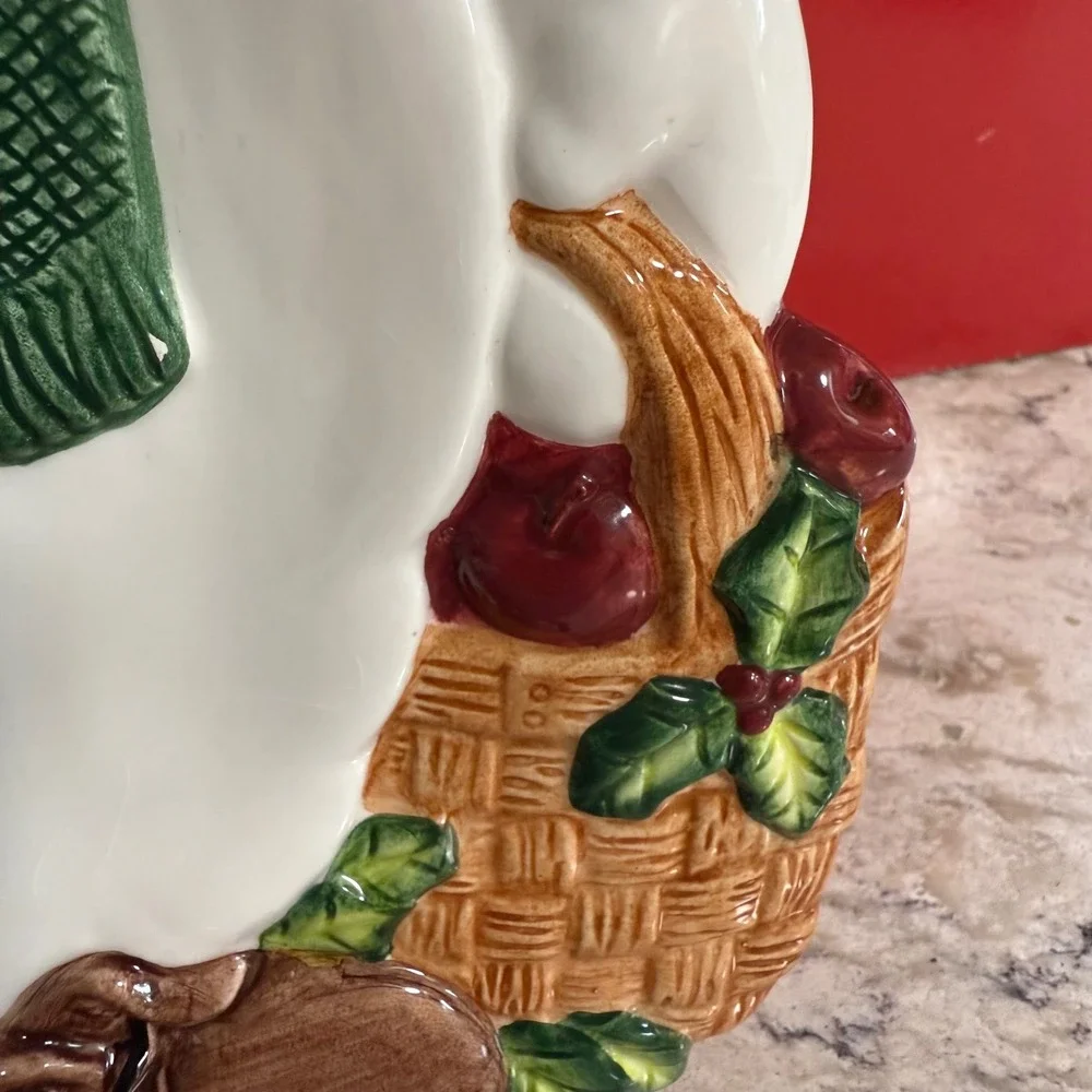 Fitz and Floyd Appletree Snowman Canapé Plate 2063/26 Christmas Serving‎ Dish